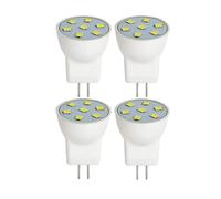ruehalf 4 Bombillas LED MR8 de 2 W, 12 V, GU4.0, Bipin, luz Blanca cálida (2700 K-3000 K), for iluminación Exterior de bajo Voltaje, paisajística y for árboles.(White 6000K)