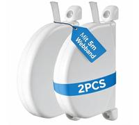 Ruemoo Paquete de 2 Recogedor Persiana con Cinta de 5m | Cinta Persiana, Recogedor de Persiana, Giratorio 180°, Carcasa de ABS, Duradero, Enrollado Automático