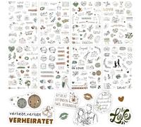 RUGBOL 8 Pegatinas de Boda, Stickers Románticos Vintage para Scrapbooking, Libro de Firmas, Despedidas de Soltera, Compromisos, Aniversarios, Planificador y Calendario (Verde)