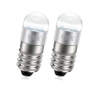 Ruiandsion Actualización E10 Luz de Senderismo y Camping, Bombilla de Linterna LED Blanca 6-30V, Bombilla de Reemplazo LED para Antorcha, Lámpara, Luces de Trabajo de Emergencia, Sin Polaridad, 2PCS