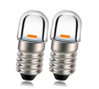 Ruiandsion Bombilla LED E10 12V Amarillo 2525 1SMD Chip 100LM Reemplazo de bombilla LED para Flashlights Antorcha Luz Tierra Negativa Paquete de 2