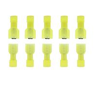 Ruidee 100 terminales macho y hembra totalmente aislados conectores para cables, juego de conectores terminales de crimpado de nailon totalmente aislados, pala macho y hembra de nailon (NLGM/Yellow)