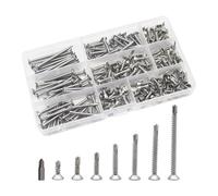 Ruidee 205 tornillos autorroscantes de acero inoxidable M4.2, tornillos autorroscantes, tornillos Phillips con taladro, tornillos autorroscantes, kit para fijación de chapa, tornillos autorroscantes