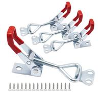 Ruidee GH-4001 - Juego de 4 tensores de palanca de rodilla de acero inoxidable - Pequeño cierre de metal con hebilla de seguridad ajustable para cajón, cajón, armario, puerta y ventana (GH-4001)