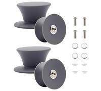 Ruidee Juego de 4 pomos de repuesto para tapa de ollas, universales, resistentes, de silicona al calor, color gris (GGSB/Grey)