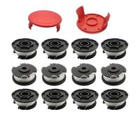 RUIITEN 14 carretes y tapas de repuesto para Einhell, 1,6 mm x 4,9 m, para desbrozadora de cuerdas Einhell GE-CT 18/28 Li y GE-CT 18/28 Li TC (12 carretes + 2 tapas)