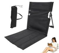 Ruikcoll Colchoneta de Playa con Respaldo,Tumbona de Playa,Silla de Playa Plegable Ligera,Tumbona de Playa Plegable con Bolsa de Transporte,Tejido para Camping, Playa,jardín(Negro), 1 Pieza