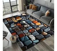 RUILBJM Alfombra con Estampado 3D de Ladrillo y Piedra para Sala de Estar Dormitorio Sofá o Entrada,Azulejos para Pared Suelo con Estampado Carpet para Zona de Juegos Infantil (Color,80 * 120 cm)