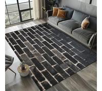 RUILBJM Alfombra con Estampado 3D de Ladrillo y Piedra para Sala de Estar Dormitorio Sofá o Entrada,Azulejos para Pared Suelo con Estampado Carpet para Zona de Juegos Infantil (Gray,100 * 120 cm)