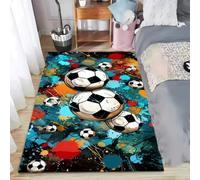 RUILBJM Alfombra Fútbol Graffiti, Antideslizante, para habitación Juvenil y Ocio (Color-1,100x150cm)
