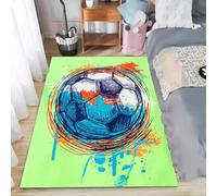 RUILBJM Alfombra Fútbol Graffiti, Antideslizante, para habitación Juvenil y Ocio (Color-3,80x160cm)