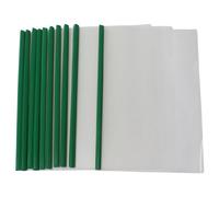 Ruilogod Carpeta de archivos de barra verde deslizante de plástico de 10 piezas para el informe de papel A4