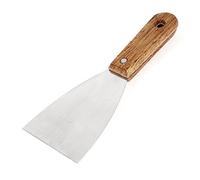 Ruilogod Mango de madera Tono de plata Metal 7,8 cm Ancho Smooth Putty Pala Paleta