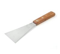 Ruilogod Mango Madera Metal masilla Pala Paleta 2,9 pulgadas Ancho tono de plata