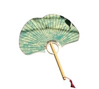 RUINBNC Ginkgos - Abanico de papel de arroz estilo chino, ventilador de mano para bodas, fiestas, bailes, fotos, decoración del hogar, refrigeración manual