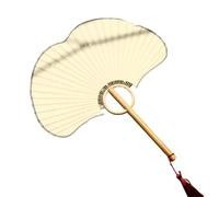 RUINBNC Ginkgos - Abanico de papel de arroz estilo chino, ventilador de mano para bodas, fiestas, bailes, fotos, decoración del hogar, refrigeración manual