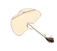 RUINBNC Ginkgos - Abanico de papel de arroz estilo chino, ventilador de mano para bodas, fiestas, bailes, fotos, decoración del hogar, refrigeración manual
