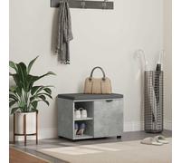 RuiNingRN Banco de pasillo con cojín y estante para puerta, color gris hormigón, 60 x 38 x 46 cm, cofre de asiento duradero con espacio de almacenamiento para entrada, dormitorio, salón, habitación