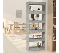 RuiNingRN Estantería para libros, color gris hormigón, 60 x 30 x 166 cm, material de madera, versátil, para salón, oficina, habitación infantil, pasillo