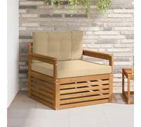 RuiNingRN Sofá de jardín modular sofá loungesofa con madera de acacia y funda de poliéster para terraza, balcón, jardín de invierno, grupo de asientos, comodidad, juego de exterior duradero para