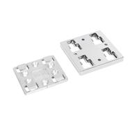 RUJZ Juego de placas de enganche en cuña para patas de mesa 80x80 mm acabado cromo