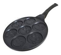 Sartén para crepes y tortitas con motivos de caritas sonrientes, de 26 cm, con revestimiento antiadherente y apta para inducción