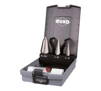 RUKO R101020ERO HSSE-Co - Juego de 5 brocas de tubo y hoja con 1 pasta de corte de 30 g en caja de acero, acabado brillante, 4 piezas, R101020ERO