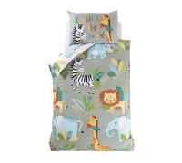 Rapport London – Juego de funda de edredón infantil Rumble In The Jungle – Animales, Verde