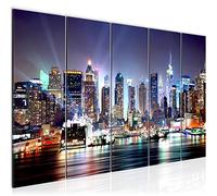 Runa Art Cuadro XXL New York 200 x 80 cm Vistoso 5 Piezas - Made in Germany - 605555a