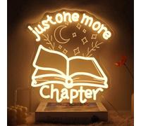 Runalosa «Just One More Chapter» letrero de neón regulable para lectura luz de neón decoración de pared letreros LED para estantería lectura esquina biblioteca club