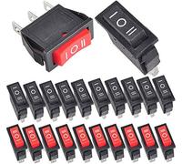 RUNCCI-YUN 20pcs ON/OFF/ON SPST, 3 Posición Interruptor Basculante, Barco Mecedora, Coche Rocker AC 250V/15A, 125V/20A