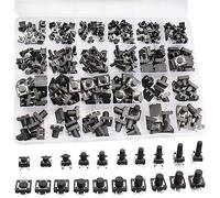 RUNCCI-YUN 250 Piezas 20 Valores Interruptor de Botón Táctil Micro Kit de Surtido de Tacto Momentáneo Micro Interruptor,4 Pines Botón pulsador táctil (6 X 6mm,12 X12mm) Utilizado para PCB