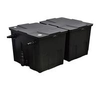 Runheo Filtro de estanque de 12000 L/h con material de filtro grueso y fino, 86 x 54 x 40 cm, conexión para clarificador UV-C, accesorios para el cuidado del estanque y juego de agua