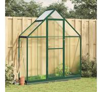 Runheo Invernadero con marco de base de aluminio verde, 169 x 58 x 202 cm, resistente a los rayos UV, con placas de policarbonato, ventana de ventilación, puerta batiente, resistente a la intemperie
