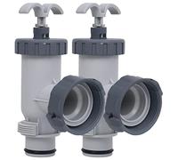 Runheo Juego de 2 válvulas de pistón para piscina, de polipropileno, para manguera de 38 mm de diámetro y conexión de rosca de 59 mm, compatible con piscinas Bestway Intex para un cuidado y