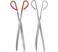RUNROTOO 2 Piezas Pinza de Tijera Antideslizante para Basura, Pinza Segura para Serpientes, Hierro y Plástico, Diseño Dentado, Estructura Simple, para Recoger Cangrejos de Mar al Aire