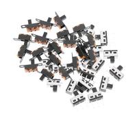 RUNROTOO 40 Interruptores Deslizantes de Palanca Vertical de 3 Pines en Aleación de Zinc y Abs para Proyectos Electrónicos de Baja de Espacio
