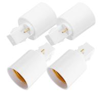 RUNROTOO Convertidor de Base de Bombilla Gx23 a E27, Adaptador de Portalámparas de Tornillo, 4 Unidades, Compatible Lámparas LED y Uso en Oficinas