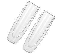 RUNROTOO Copas de Vino Elegantes de Borosilicato de Doble Capa de 150 Ml 2piezas para Bodas y Cumpleaños