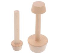 RUNROTOO Molde 2piezas de Madera Doble Cara para Tartaletas de Prensa para Mini Tartas y Muffins, Herramienta Adecuado para Repostería Casera y