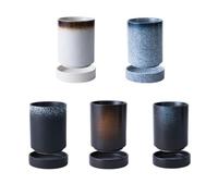 RUNROTOO Organizador de Cubiertos y Orificio de Drenaje Inferior Escurridor Negro de Cerámica Protector de Mesa y Soporte para Palillos para Cocina en Casa