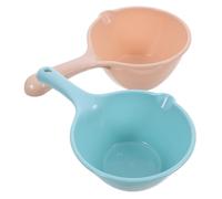 RUNROTOO Pack de 2 Piezas de Agua de Plástico Multiusos 2 Cucharones Cucharón Versátil con Agujeros para Colgar para Cocina y Baño para Frutas y Verduras