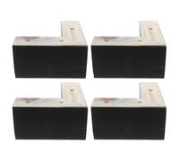 RUNROTOO Patas de Esquina para sofá de Madera 4cps: Pies de Muebles de Madera Maciza - Reemplazo de Patas de sofá en Forma de Bloque en Forma de L - Elevadores de Altura de 8 cm para sillas, sofás
