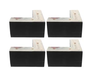 RUNROTOO Patas de Esquina para sofá de Madera 4cps: Pies de Muebles de Madera Maciza - Reemplazo de Patas de sofá en Forma de Bloque en Forma de L - Elevadores de Altura de 8 cm para sillas, sofás