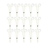 RUNROTOO Pinzas de Perforación Desechables de Plástico y Silicona para Piercing Corporal, Alicates Diagonales Blancos de Acción Ligera y Embalaje Individual, 15 Piezas