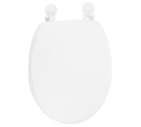 RUNROTOO Tapa de Inodoro White de Superficie Suave y Junta Práctica para Asiento Sanitario Acolchado en Baño