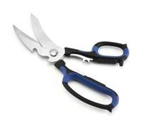 RUNROTOO Tijeras de Cocina de Acero Inoxidable, Tijeras de Cocina para Huesos, Negro, Portátiles, para Cortar Carne y Huesos de Pollo y Bistec en Casa y Barbacoa