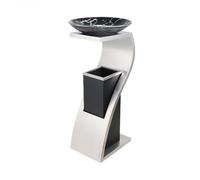 RUNZE765Z Cenicero de pie para Exteriores Hotel con cenicero, Papelera, vestíbulo, Comercial, de pie, de Acero Inoxidable, con Pilar de Ceniza Cenicero Exterior/Cenicero(Silver)