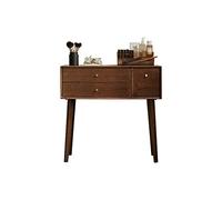 RUNZE765Z Tocador Tocador De Maquillaje Nogal Vintage Simple Dormitorio Pequeño Escritorio Taburete Juego Madera con Cajón Cómoda
