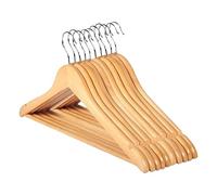 rUrEu Perchas de Perchas de Madera de Madera 10 Paquetes de Madera sin Deslizamiento, Muescas de Madera de Madera, Perchas de Ropa para la Camisa Traje de Ropa de Vestir de Ropa/10Pcs